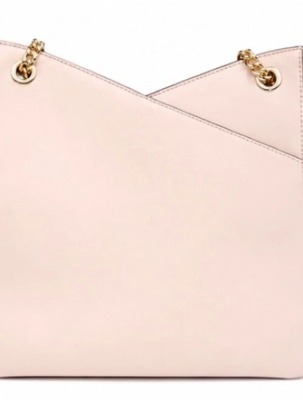 Michael Kors Blush Pink Leather Shoulder Tote with Gold Hardware